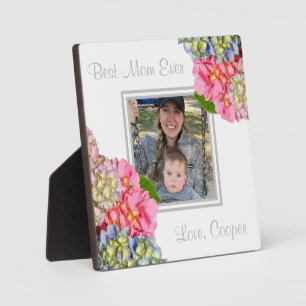 Stoffig roze blauw geel groen bloemenhortensia's fotoplaat