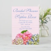 Stoffig roze blauw geel groen bloemenhortensia's kaart (Staand voorkant)