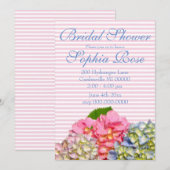 Stoffig roze blauw geel groen bloemenhortensia's kaart (Voorkant / Achterkant)