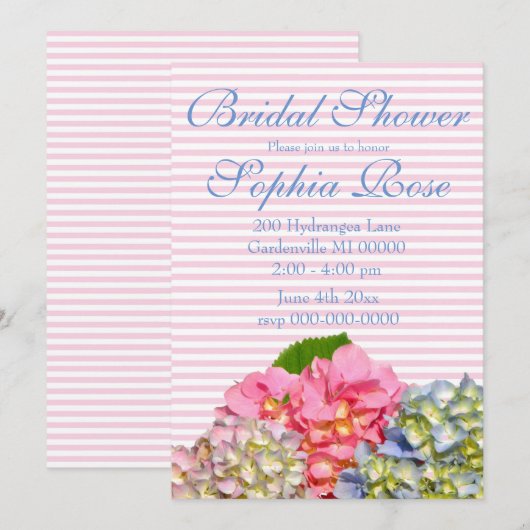 Stoffig roze blauw geel groen bloemenhortensia's kaart (Voorkant / Achterkant)