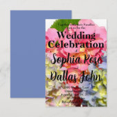 Stoffig roze blauw geel groen bloemenhortensia's kaart (Voorkant / Achterkant)