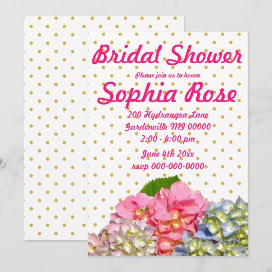 Stoffig roze blauw geel groen bloemenhortensia's kaart (Voorkant / Achterkant)