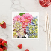Stoffig roze blauw geel groen bloemenhortensia's servetten (Insitu)