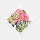 Stoffig roze blauw geel groen bloemenhortensia's servetten (Hoek)