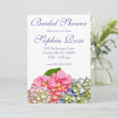 Stoffig roze blauw geel groen bloemhydrangea's kaart (Staand voorkant)