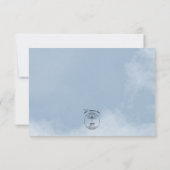 Stoffig Roze Blauw & Wit Rozen Bruiloft RSVP Kaartje (Achterkant)