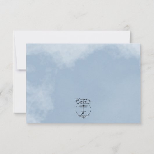 Stoffig Roze Blauw & Wit Rozen Bruiloft Save The Date (Achterkant)