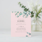 Stoffig Roze Blauwe Eucalyptus BUDGET BRUILOFT Uit (Staand voorkant)