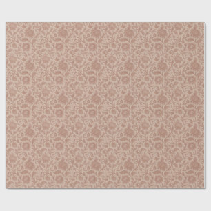 Stoffig Roze Bloem Brokaat Patroon Cadeaupapier