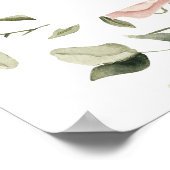 Stoffig roze bloem bruidsboogie welkomstbord poster (Hoek)