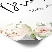 Stoffig Roze Bloemen Baby shower Drinken Poster (Hoek)