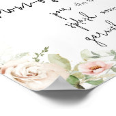 Stoffig Roze Bloemen Baby shower Mom Osa Bar Poster (Hoek)