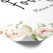 Stoffig Roze Bloemen Baby shower Voedsel Poster (Hoek)