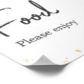 Stoffig Roze Bloemen Greenery Baby shower Eten Poster (Hoek)