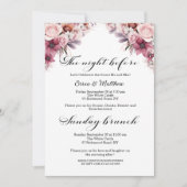 Stoffig Roze Bloemen Repetitie Diner & Zondag Brun Kaart (Voorkant)