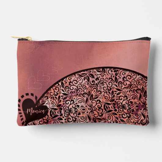 Stoffig Roze Bloemen Verloop patroon Accessoire Za Etui (Voorkant)