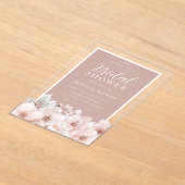 Stoffig Roze Bloemen Waterverf Lijst Vrijgezellenf Acryl Uitnodigingen (Laagn)