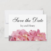 Stoffig roze bloemig Roos hortensia Save The Date (Voorkant)