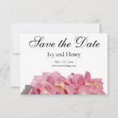 Stoffig roze bloemig Roos hortensia Save The Date (Voorkant)
