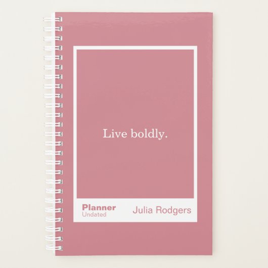 Stoffig Roze Blok Citaat Kleine Planner (Voorkant)