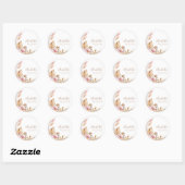 Stoffig Roze Boheems Pampasgras | BABY SHOWER Ronde Sticker (Vel)