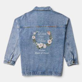 Stoffig Roze Boho Bloemen Water Kleur Pastel Bruil Denim Jacket