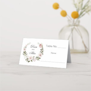 Stoffig Roze Boho Bloemen Water Kleur Pastel Bruil Plaatskaartje
