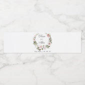 Stoffig Roze Boho Bloemen Water Kleur Pastel Bruil Waterfles Etiket (Enkel label)