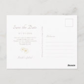 Stoffig Roze | Boho Boog Gouden Bloem Bruiloft  Briefkaart (Achterkant)