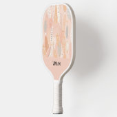 Stoffig Roze Boho Botanische Abstract Gepersonalis Pickleball Paddle (Links)