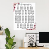 Stoffig Roze Boho Floral 28 Tafels Trouwstoelen Poster (Thuiskantoor)
