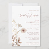 Stoffig Roze Botanische Bloemen Vrijgezellenfeest Kaart (Voorkant)