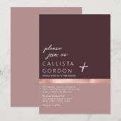 Stoffig Roze Bourgondië Roos Gouden Kleur Block We Kaart (Voorkant / Achterkant)