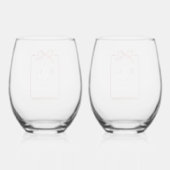 Stoffig Roze Bow Stemloos Wijnglas Zonder Voet (Achterkant)
