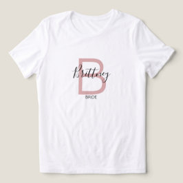 Stoffig Roze Bruid Monogram Tri-Blend Shirt