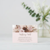 Stoffig roze bruin bloemblaadjes gras goed wensend informatiekaartje (Staand voorkant)