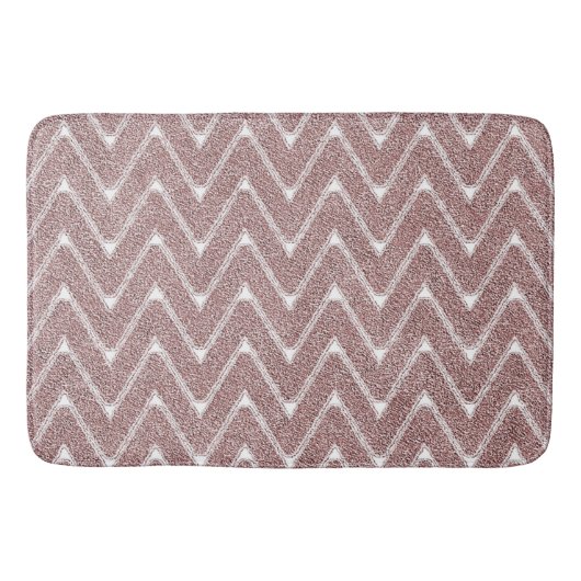 Stoffig roze Chevron patroon Badmat (Voorkant)