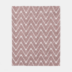 Stoffig roze Chevron patroon Fleece Deken