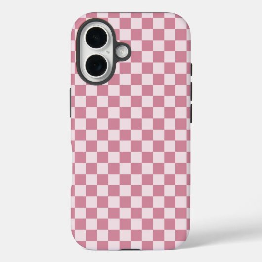 Stoffig roze dambordpatroon Case-Mate iPhone case (Achterkant)