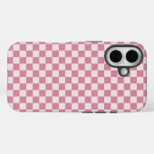 Stoffig roze dambordpatroon Case-Mate iPhone case (Achterkant (horizontaal))