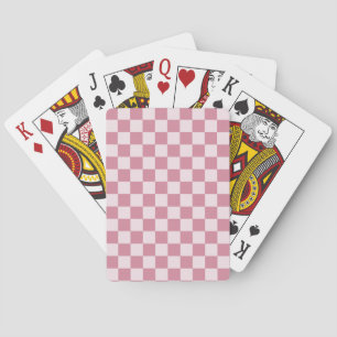 Stoffig roze dambordpatroon pokerkaarten