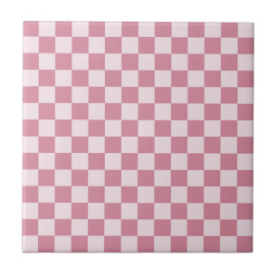 Stoffig roze dambordpatroon tegeltje