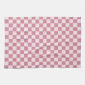 Stoffig roze dambordpatroon theedoek (Horizontaal)