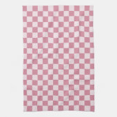 Stoffig roze dambordpatroon theedoek (Verticaal)