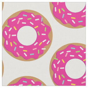 Stoffig roze donut met spikkelspatroon stof