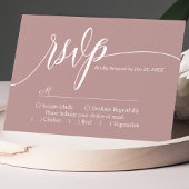 Stoffig Roze Eenvoudige Script Trouw RSVP Kaart