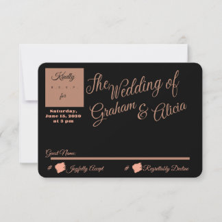 Stoffig Roze Elegante Minimalistische RSVP Postkaa Kaartje