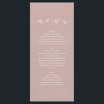 Stoffig roze elegante waterverf geschilderde trouw menu<br><div class="desc">Stoffig roze   witte elegante geschilderde waterverf trouwmenu. Elegante moderne trouwcollectie met getextureerd verf effect ontwerp en scripttekst. Maakt deel uit van een collectie.</div>