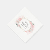 Stoffig Roze en Blush Bloemen Bruiloft Servet (Hoek)