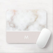 Stoffig roze en gouden marmer monogram muismat (Met muis)